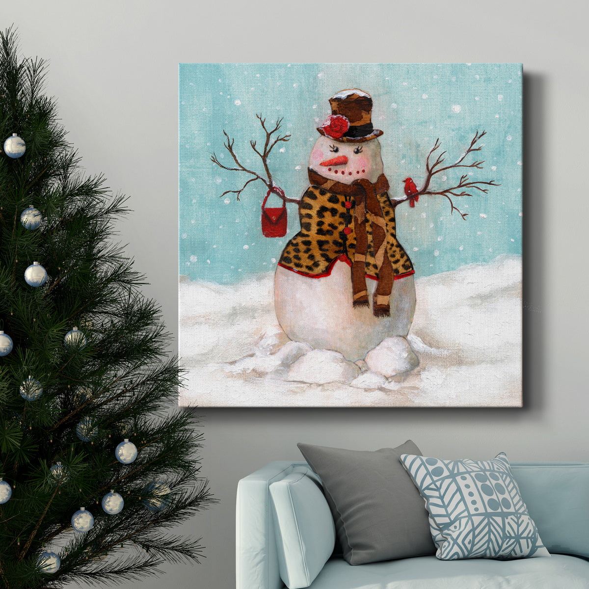 Snowwoman-Premium Gallery Wrapped Canvas - Ready to Hang