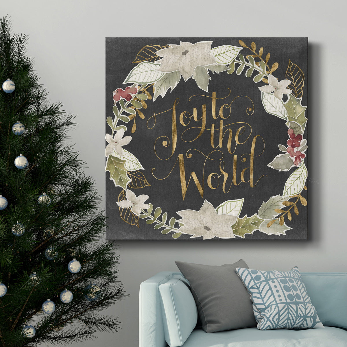 Gilded Christmas II-Premium Gallery Wrapped Canvas - Ready to Hang