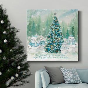 Snowman Family-Premium Gallery Wrapped Canvas - Ready to Hang