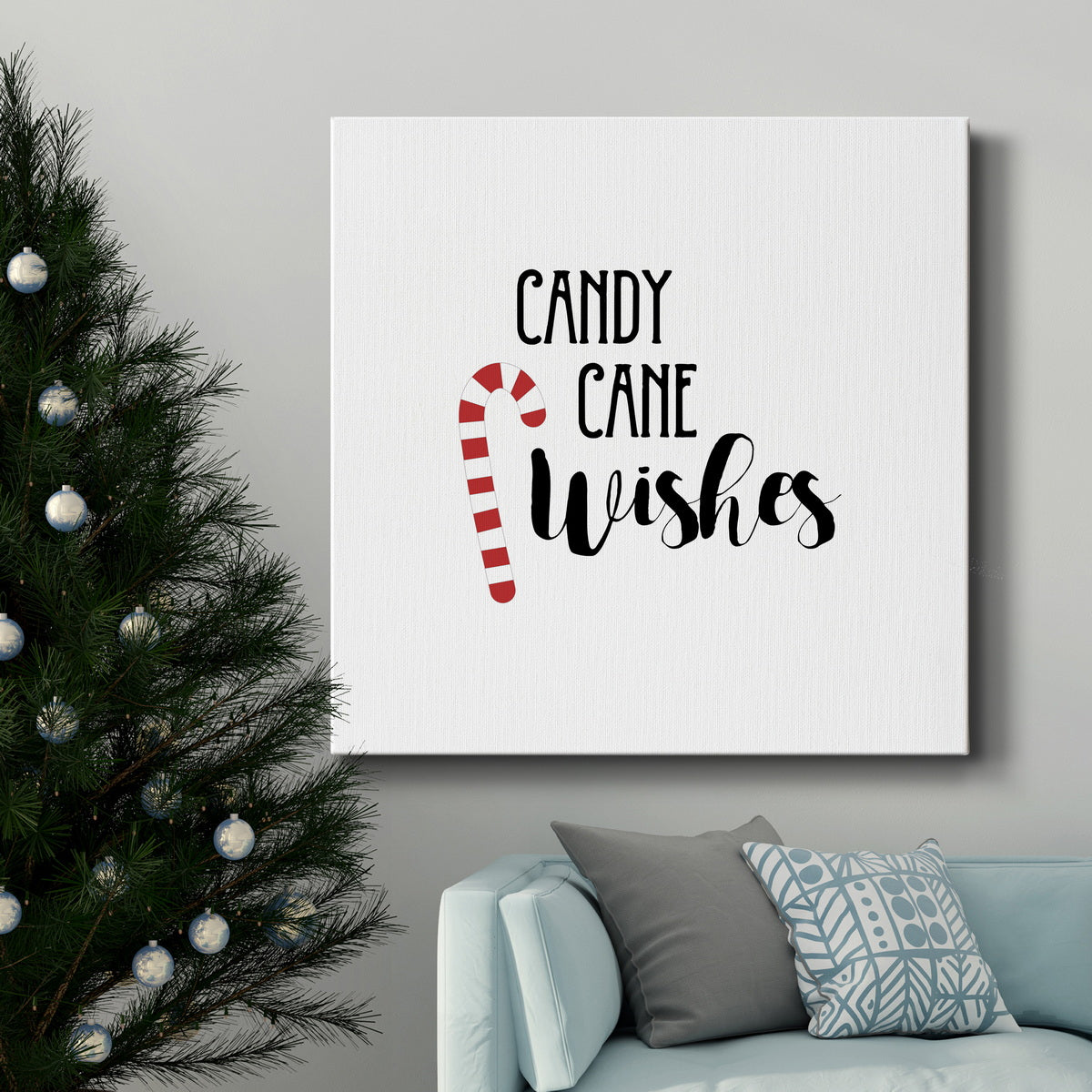 Candy Cane Wishes-Premium Gallery Wrapped Canvas - Ready to Hang