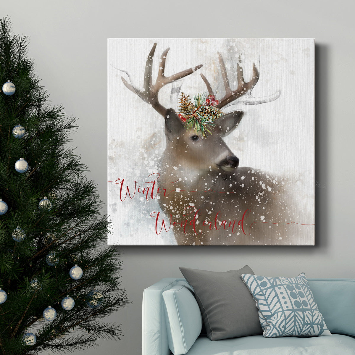 Winter Wonderland Deer-Premium Gallery Wrapped Canvas - Ready to Hang
