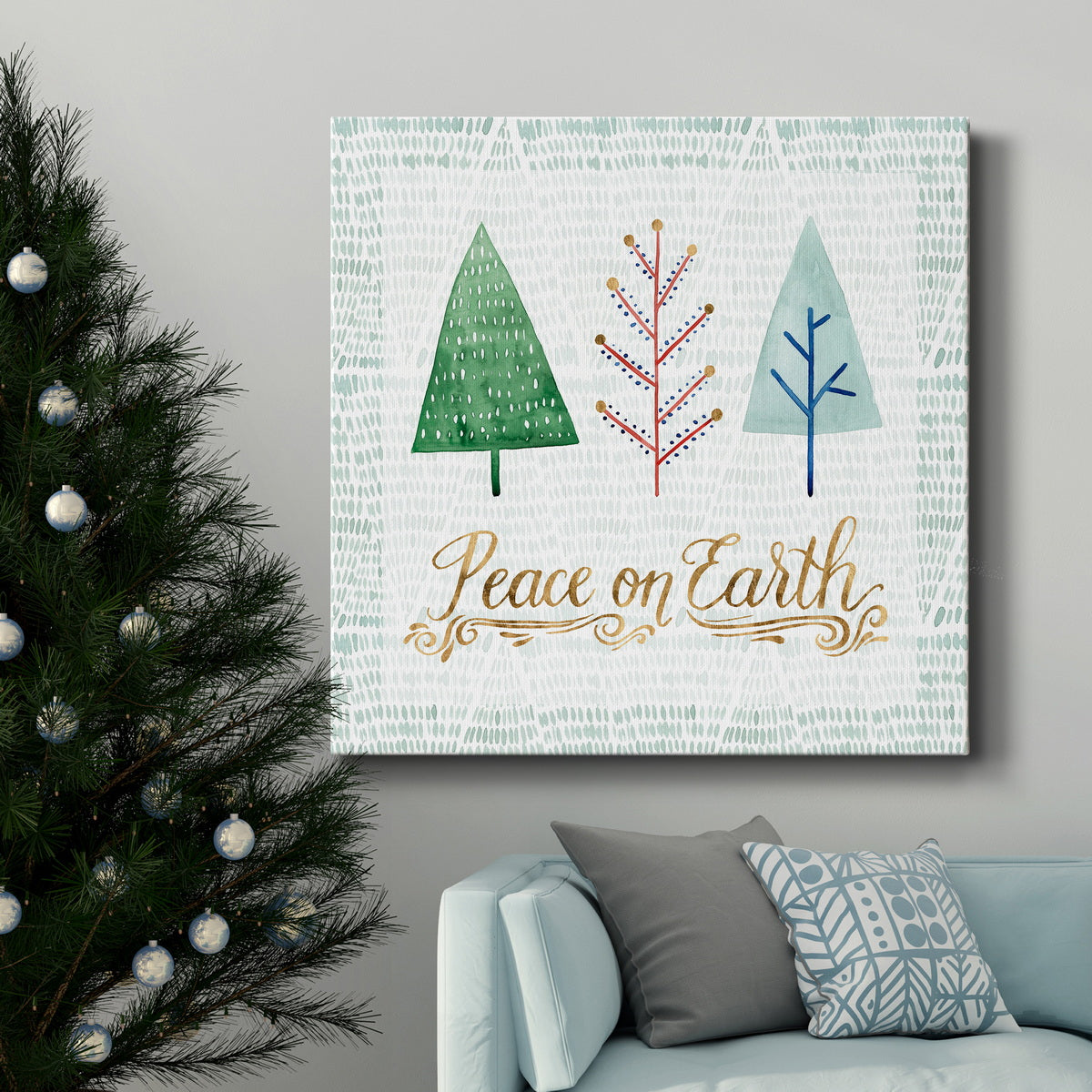 Christmas Tree Whimsy II-Premium Gallery Wrapped Canvas - Ready to Hang