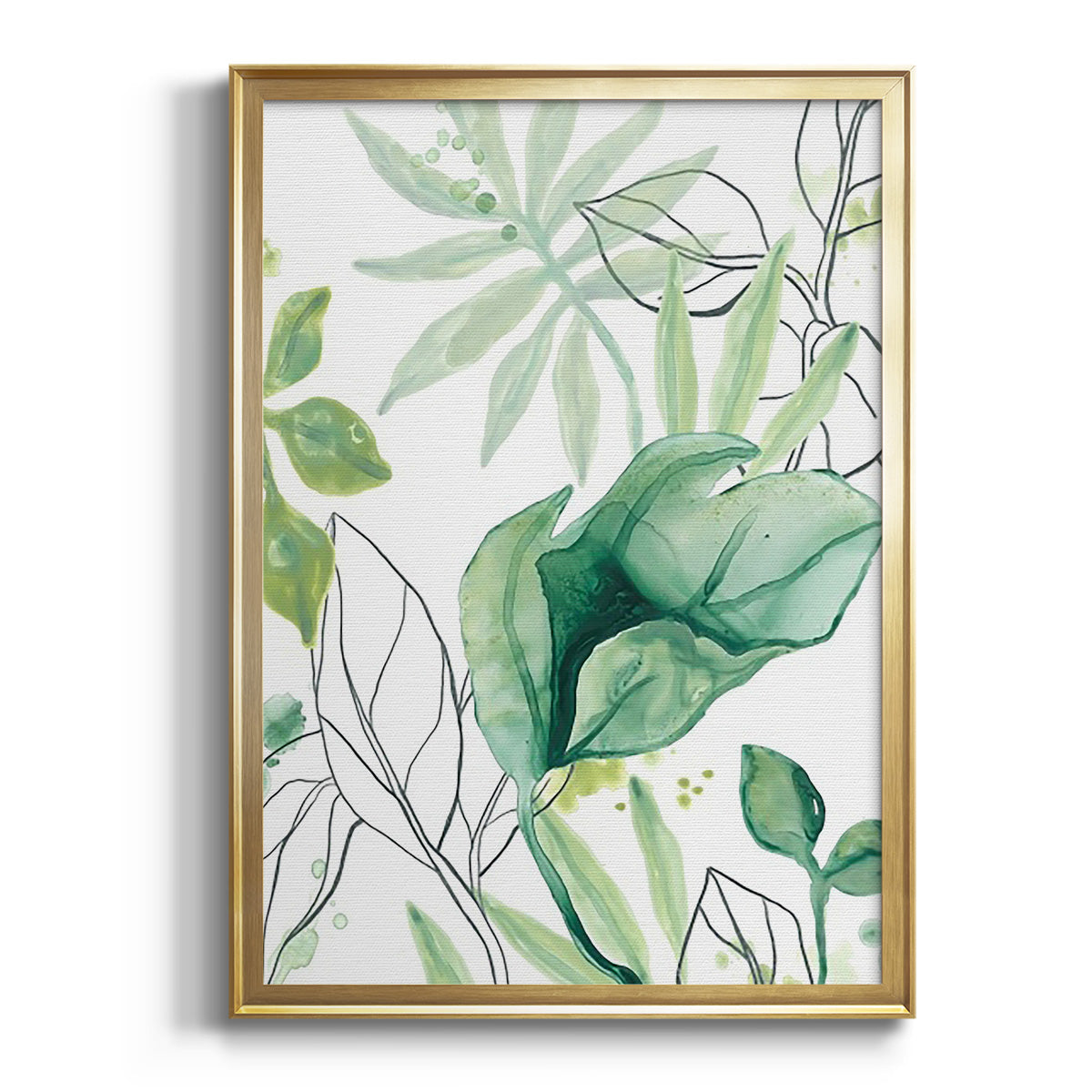 Sepia Botanical Journal I - Modern Framed Canvas Print