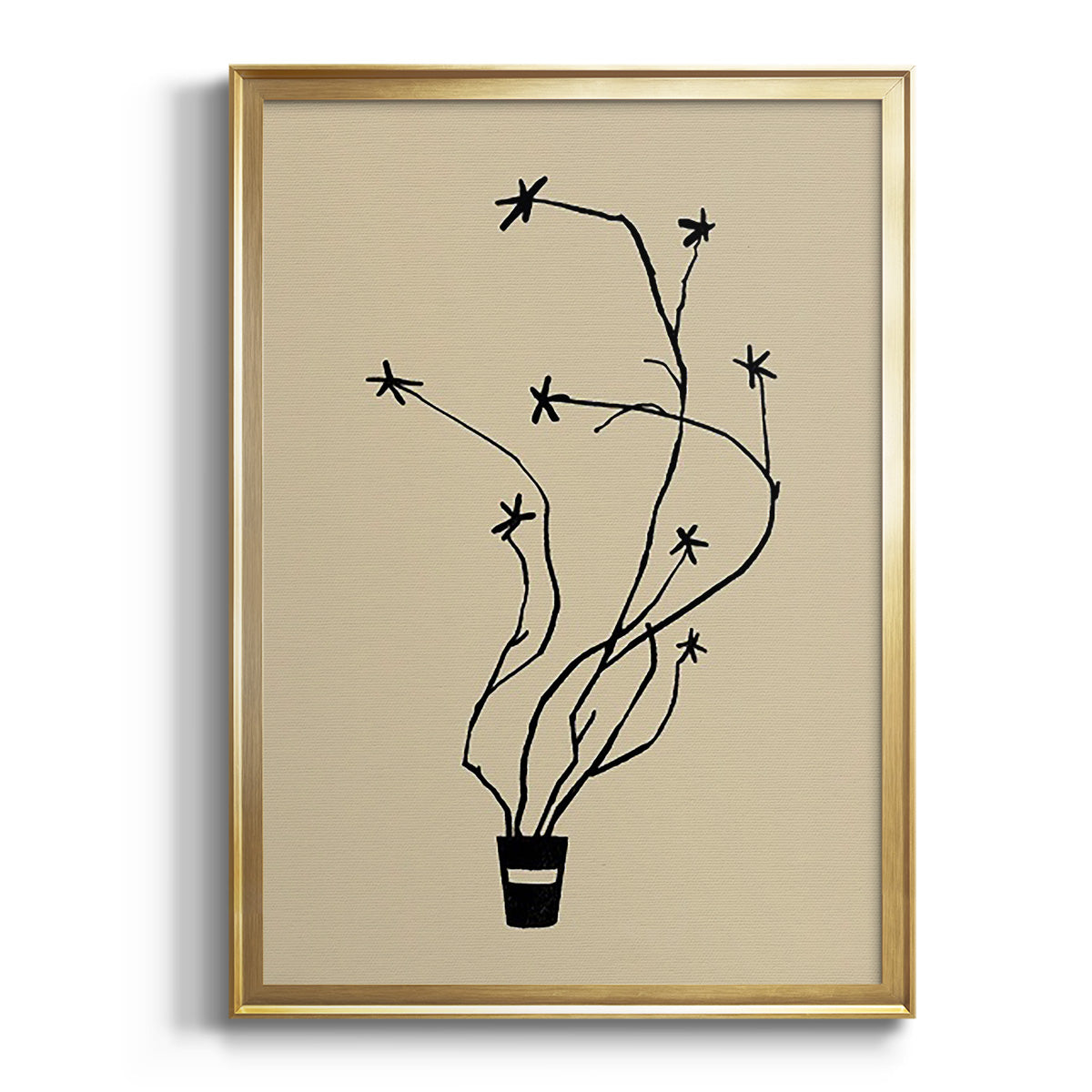 Sepia Botanical Journal I - Modern Framed Canvas Print