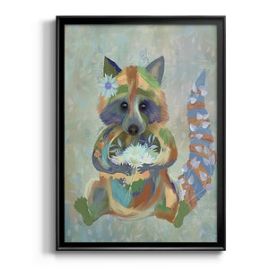 Fantastic Florals Raccoon Premium Framed Print - Ready to Hang