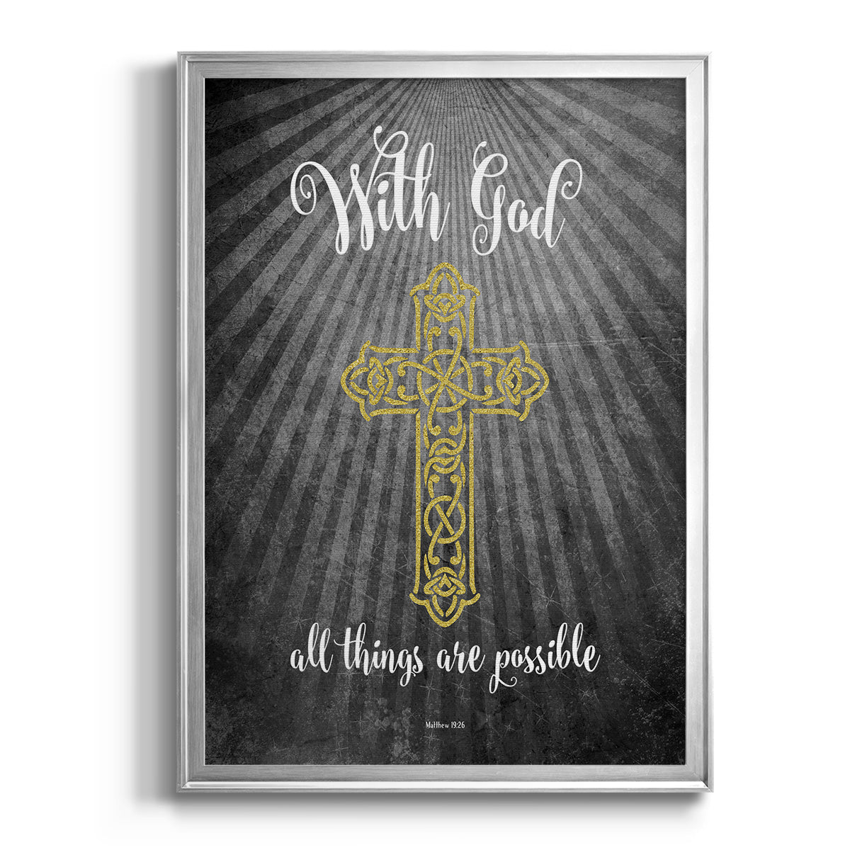 With God Gold Premium Framed Print - Ready to Hang