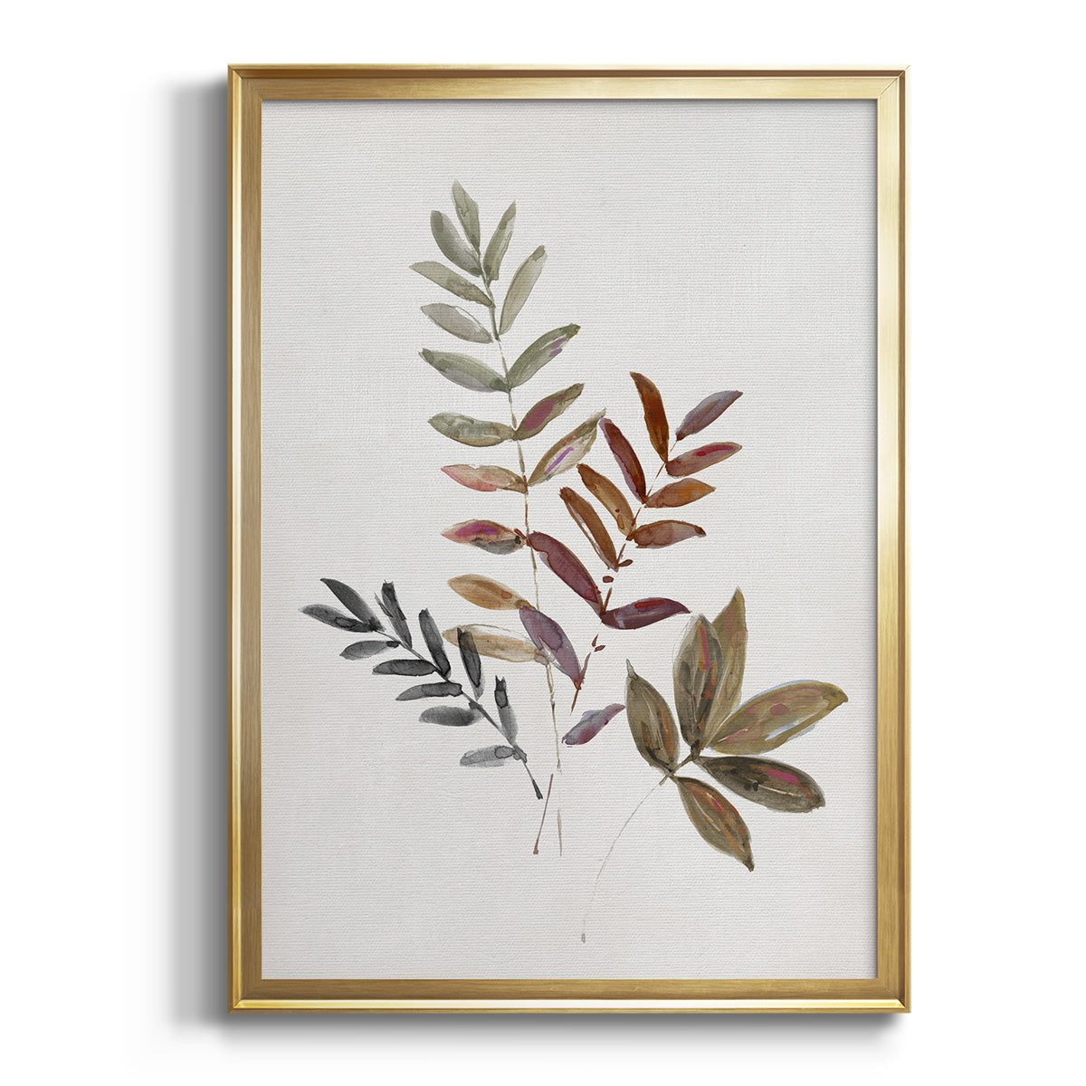 Sepia Botanical Journal I - Modern Framed Canvas Print