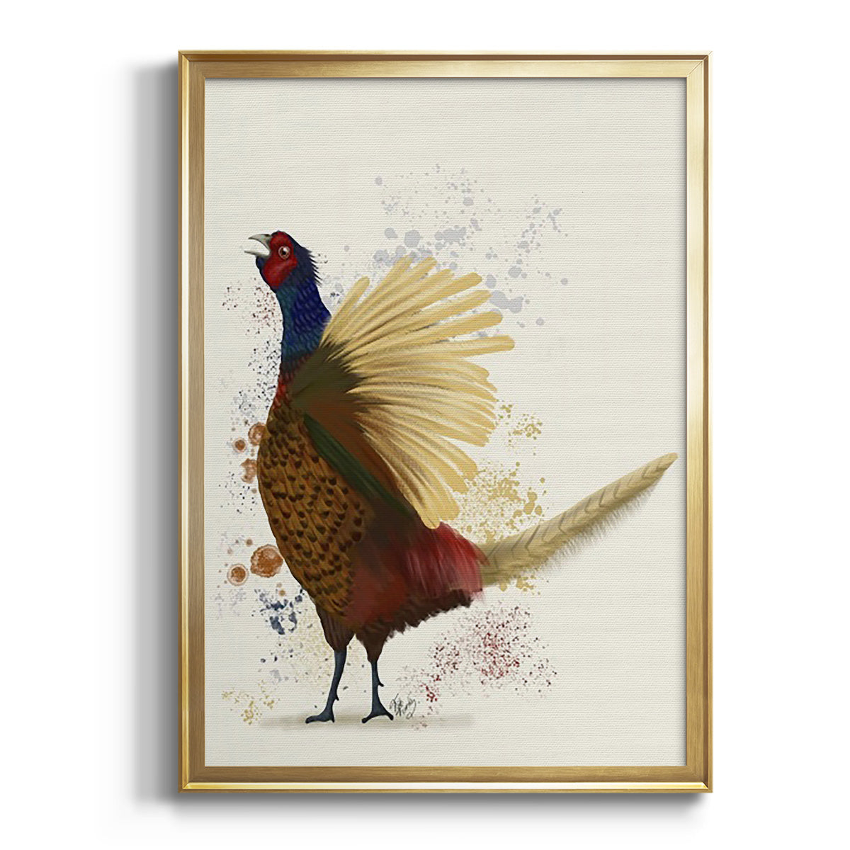 Pheasant Splash 8 Premium Framed Print - Ready to Hang