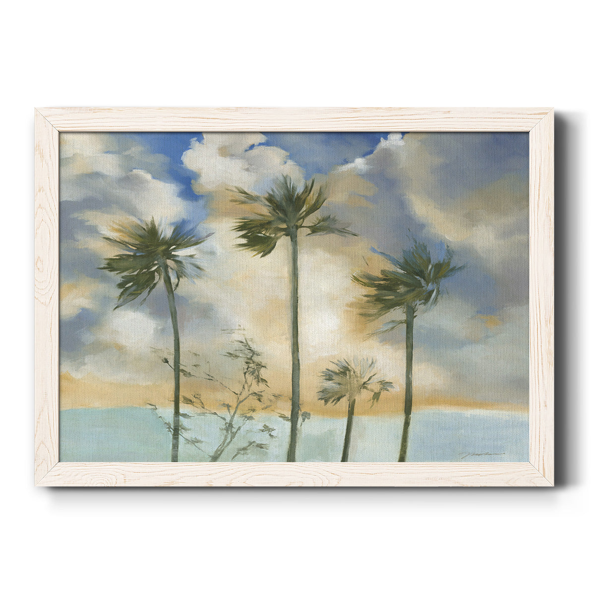 Palms in the Wind-Premium Framed Canvas - Ready to Hang