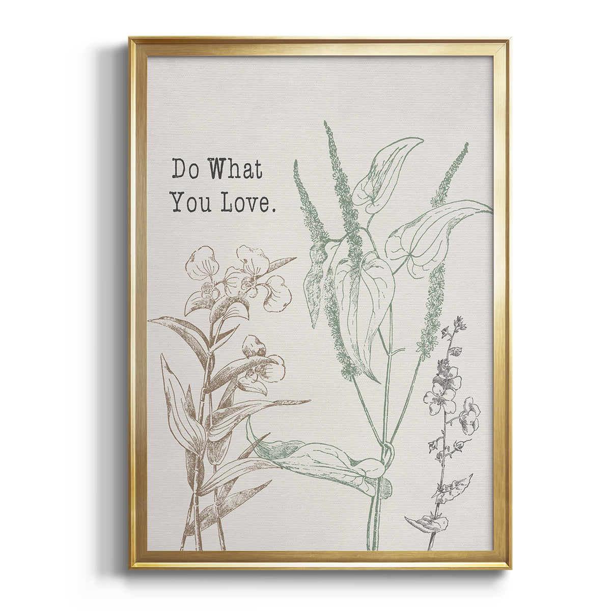 Sepia Botanical Journal I - Modern Framed Canvas Print