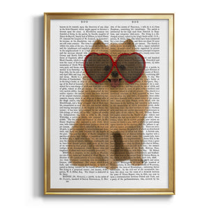 Pomeranian and Heart Glasses Premium Framed Print - Ready to Hang