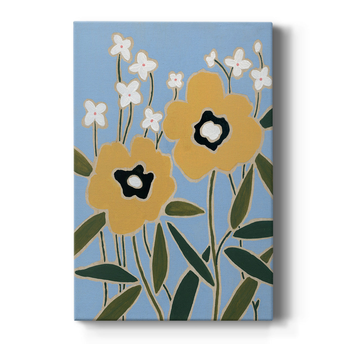Woodblock Floral II Premium Gallery Wrapped Canvas - Ready to Hang