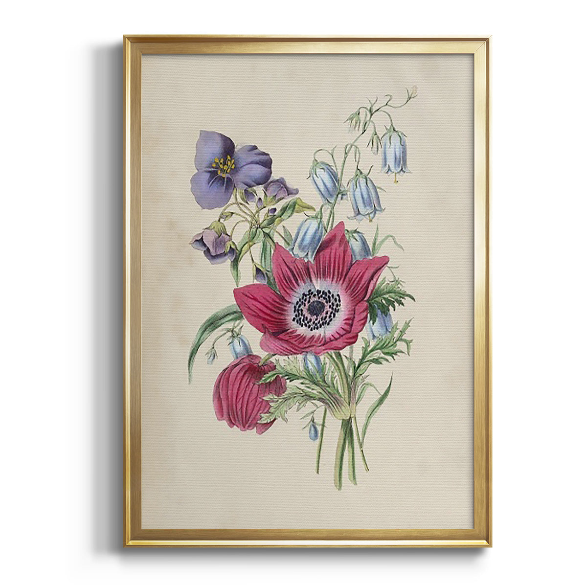 Sepia Botanical Journal I - Modern Framed Canvas Print