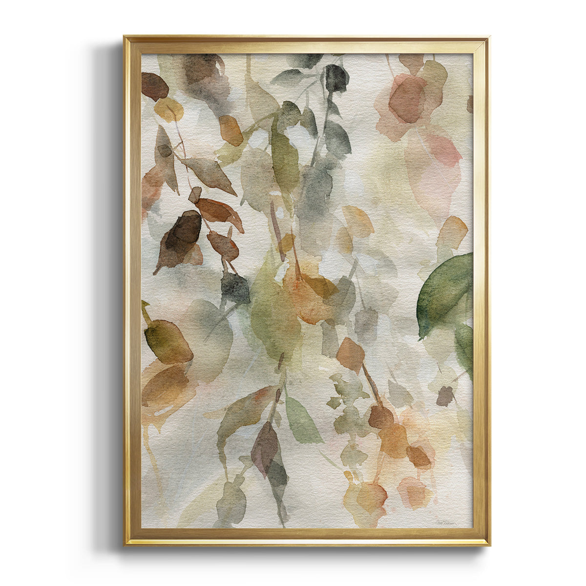 Sepia Botanical Journal I - Modern Framed Canvas Print