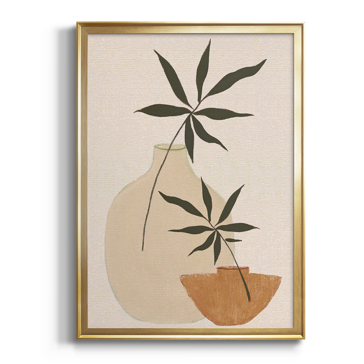 Sepia Botanical Journal I - Modern Framed Canvas Print