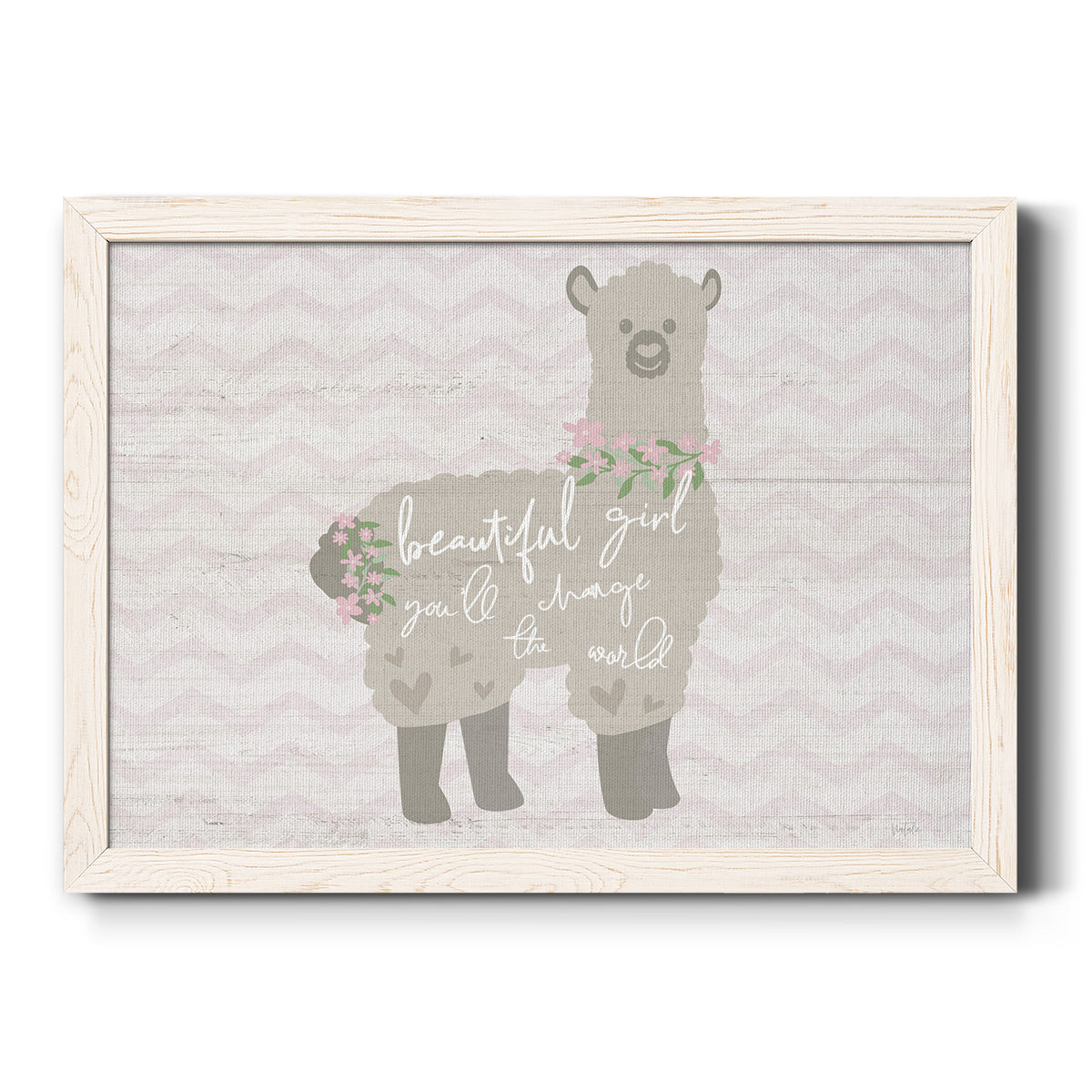 Floral Llama-Premium Framed Canvas - Ready to Hang