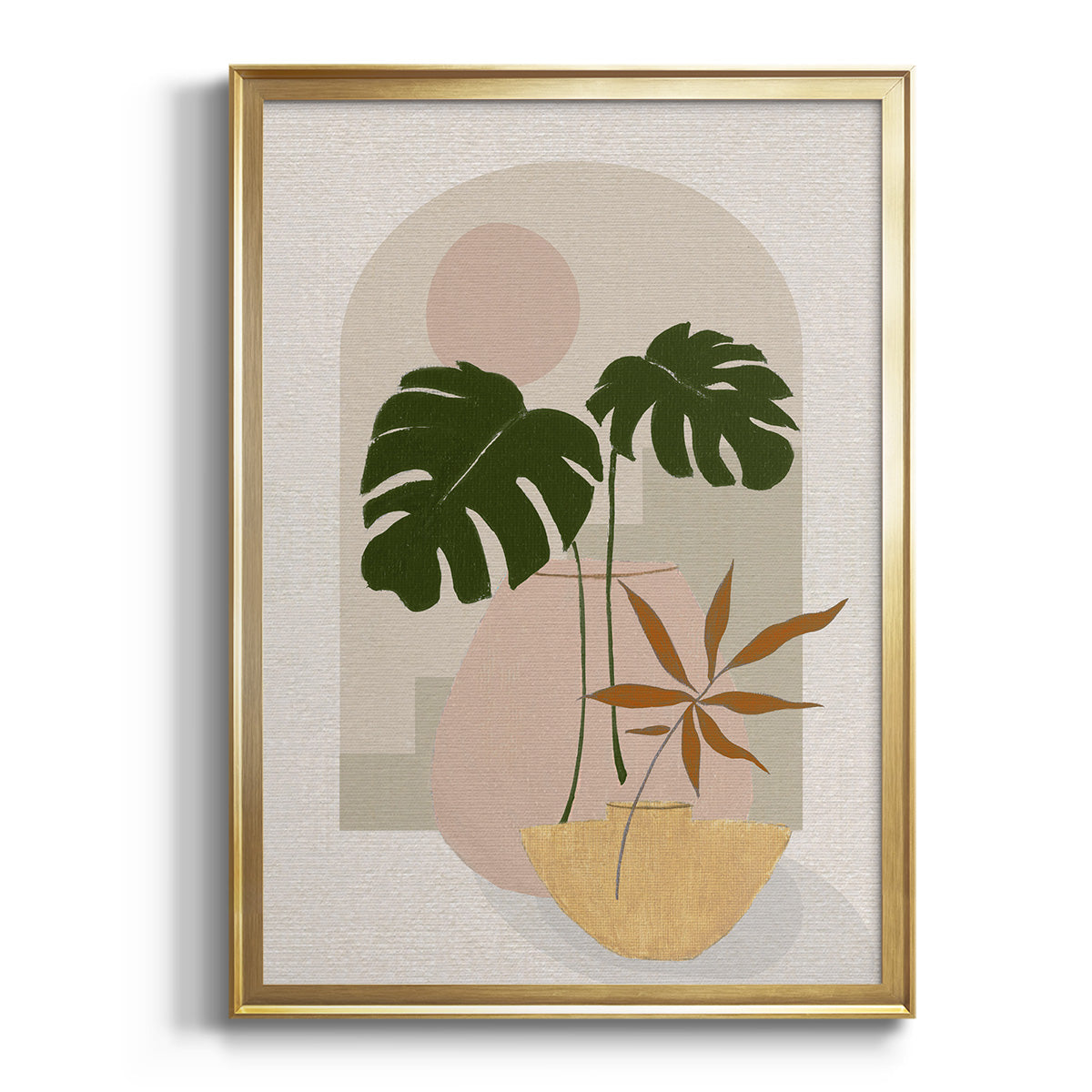 Sepia Botanical Journal I - Modern Framed Canvas Print