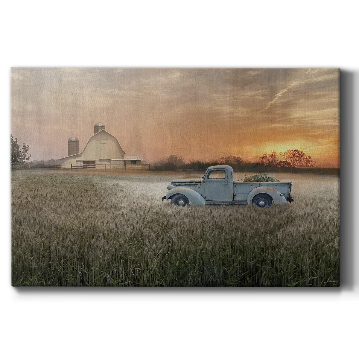 Evening Farm Premium Gallery Wrapped Canvas - Ready to Hang