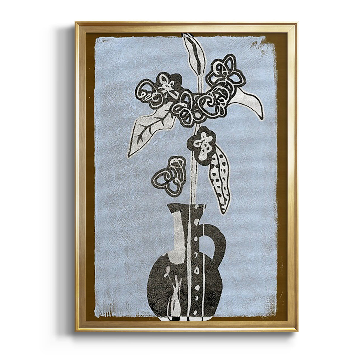 Sepia Botanical Journal I - Modern Framed Canvas Print