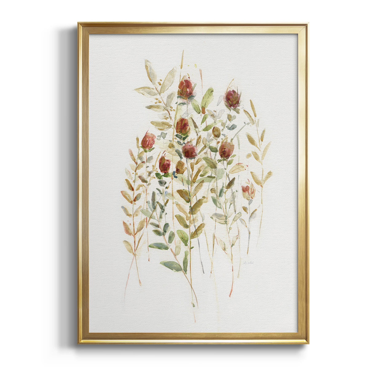 Sepia Botanical Journal I - Modern Framed Canvas Print