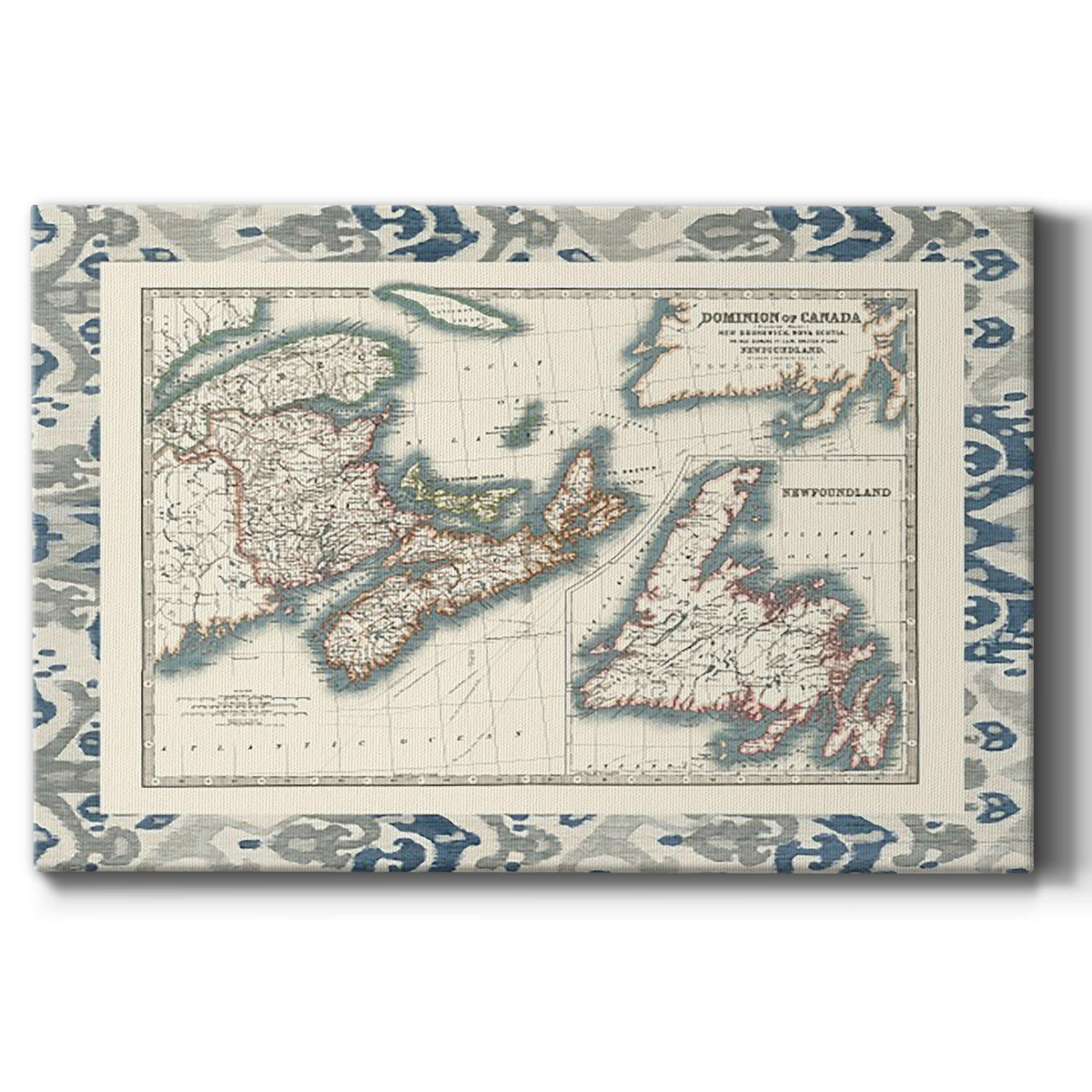 Bordered Map of Canada Premium Gallery Wrapped Canvas - Ready to Hang