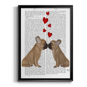 French Kiss and Hearts Premium Framed Print - Ready to Hang