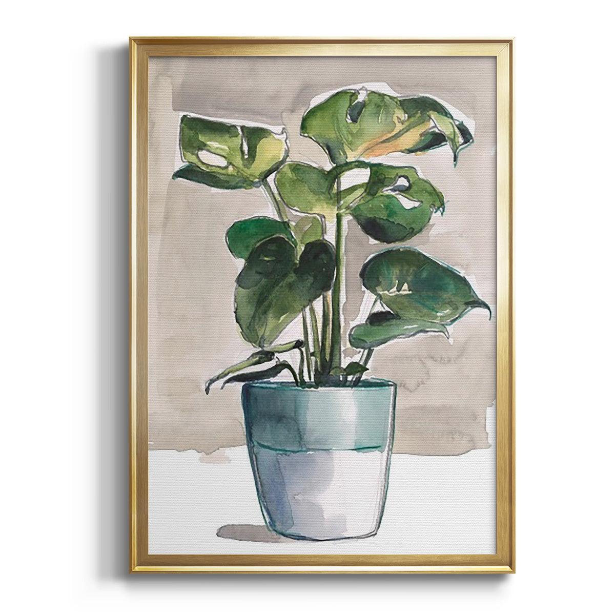 Sepia Botanical Journal I - Modern Framed Canvas Print