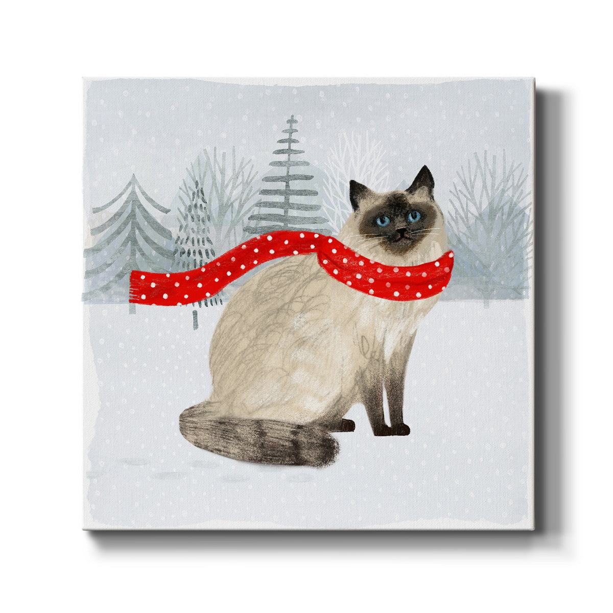 Christmas Cats and Dogs III-Premium Gallery Wrapped Canvas - Ready to Hang