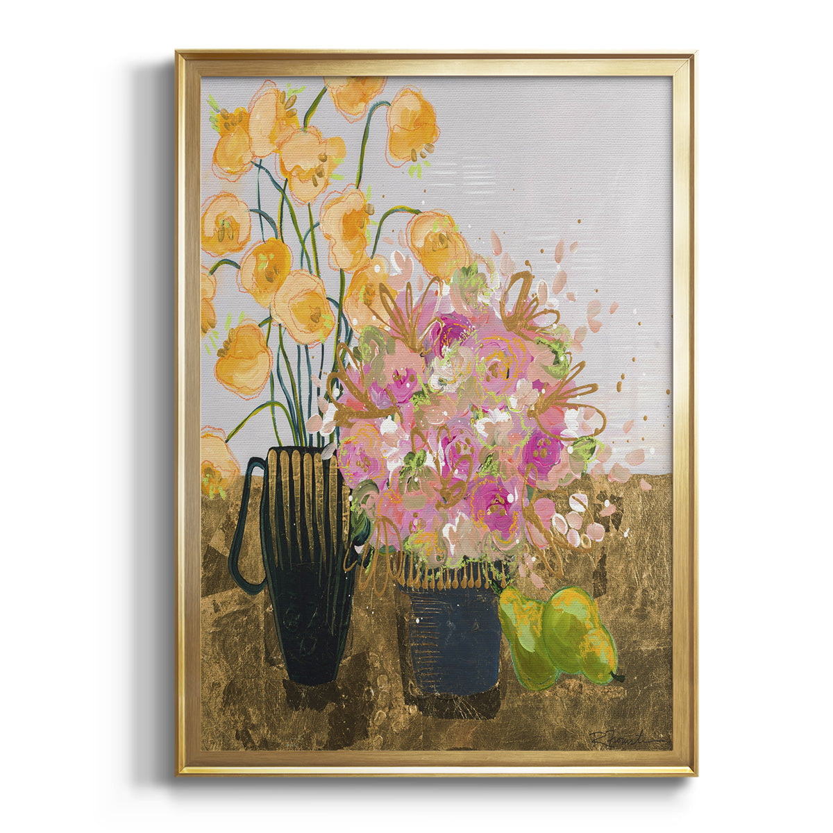 Sepia Botanical Journal I - Modern Framed Canvas Print