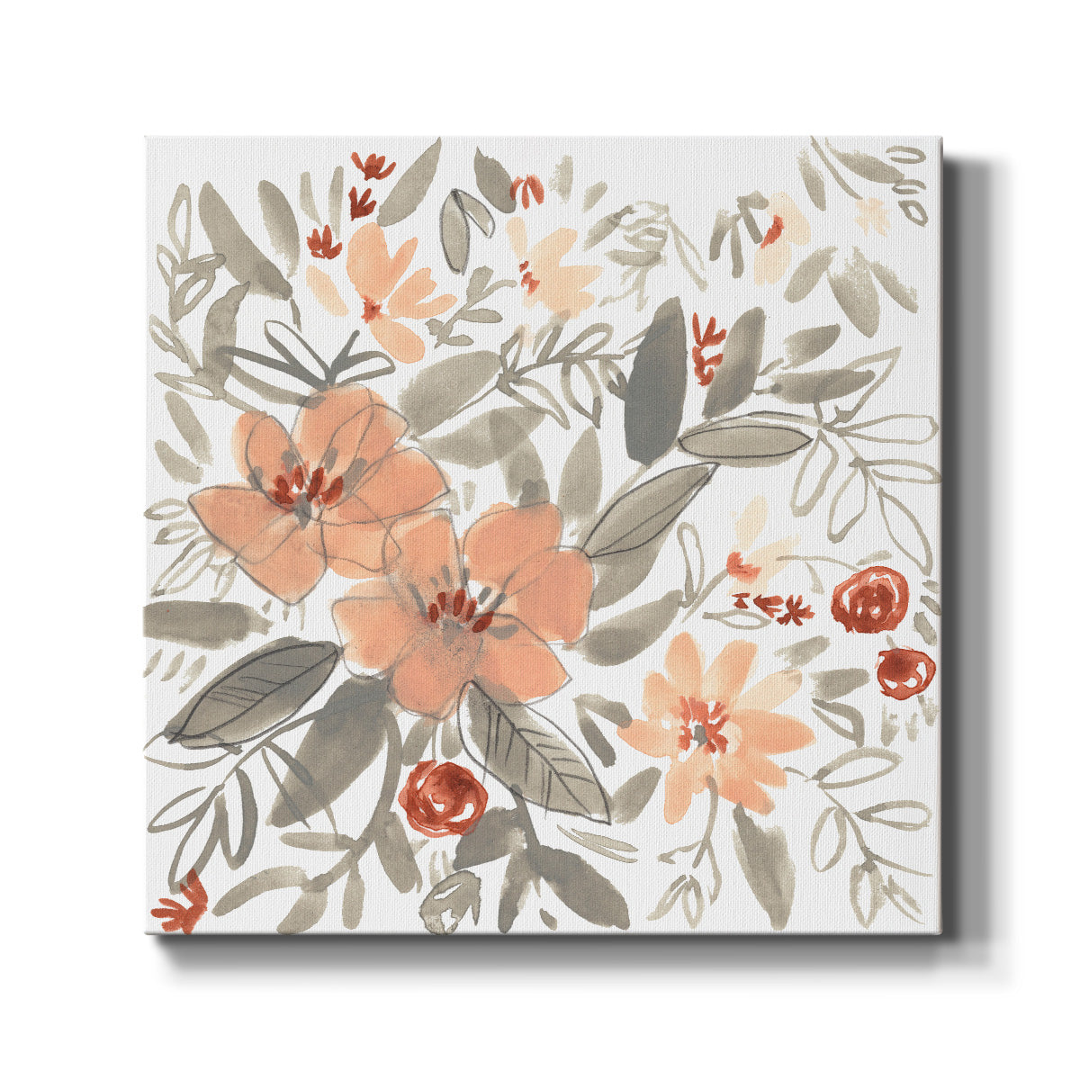 Peach & Rust Blooms I - Canvas Art Print
