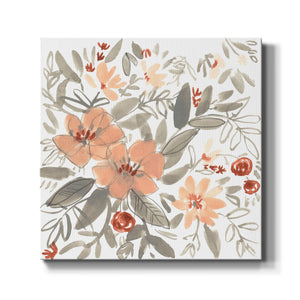 Peach & Rust Blooms I-Premium Gallery Wrapped Canvas - Ready to Hang