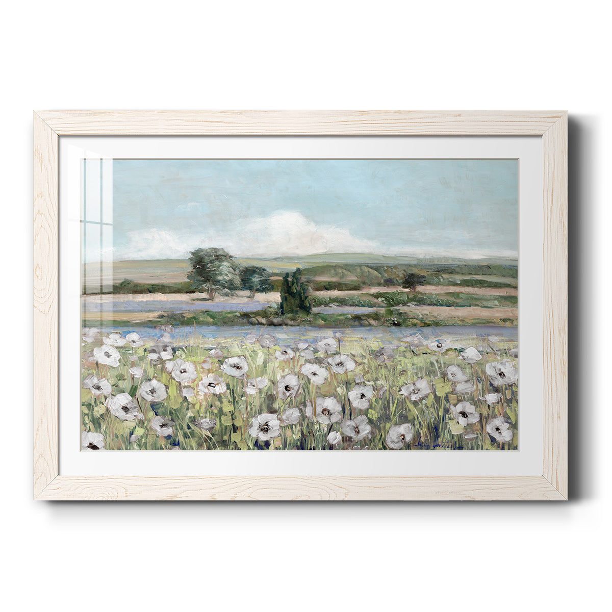 Vintage Poppy Valley-Premium Framed Print - Ready to Hang