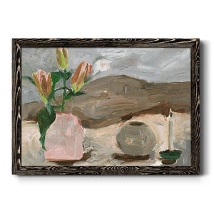 Vase of Pink Flowers V-Premium Framed Canvas - Ready to Hang