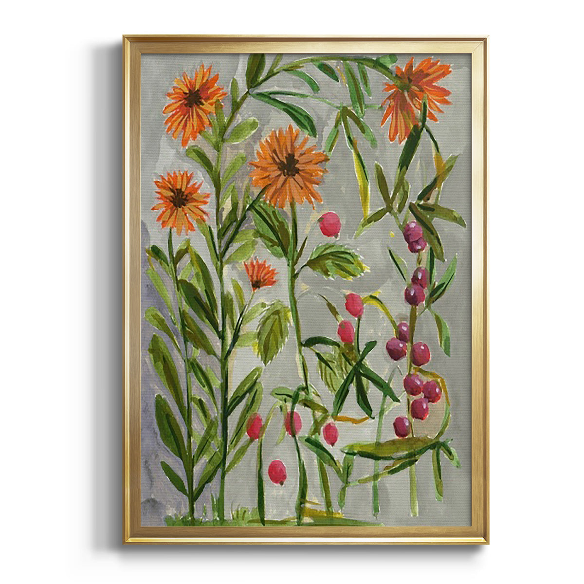 Sepia Botanical Journal I - Modern Framed Canvas Print