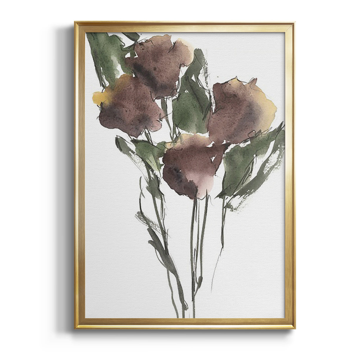 Sepia Botanical Journal I - Modern Framed Canvas Print