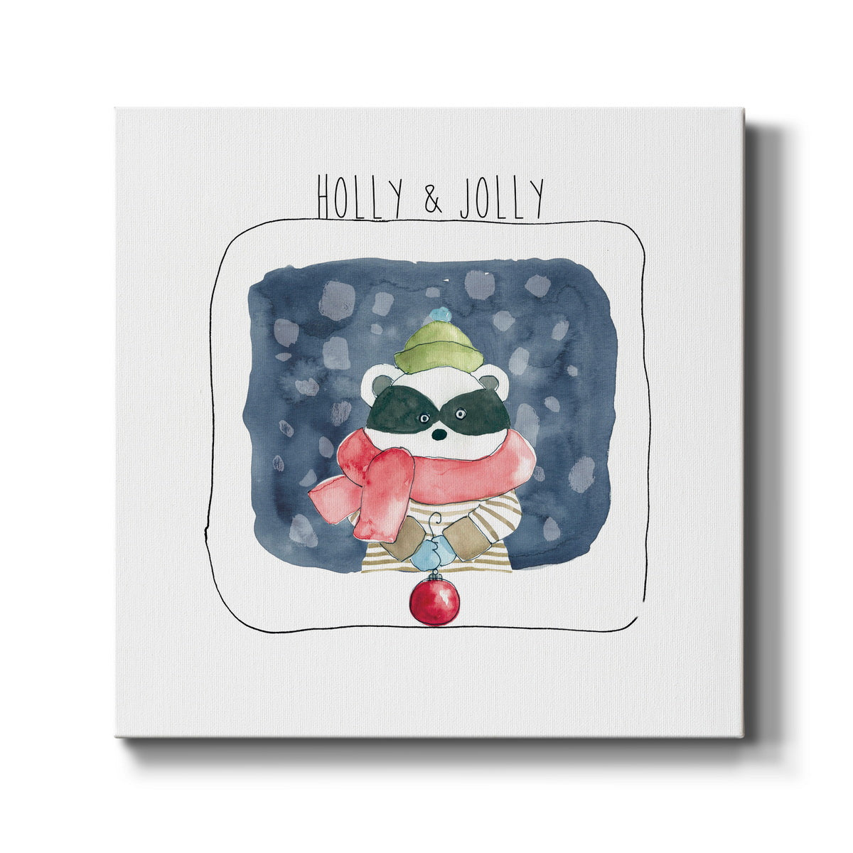 Christmas Raccoon - Canvas Art Print