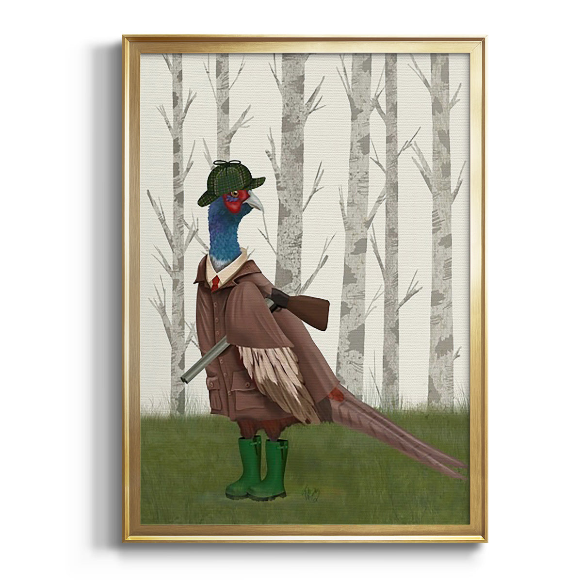 Pheasant Shooting Party 5 Premium Framed Print - Ready to Hang