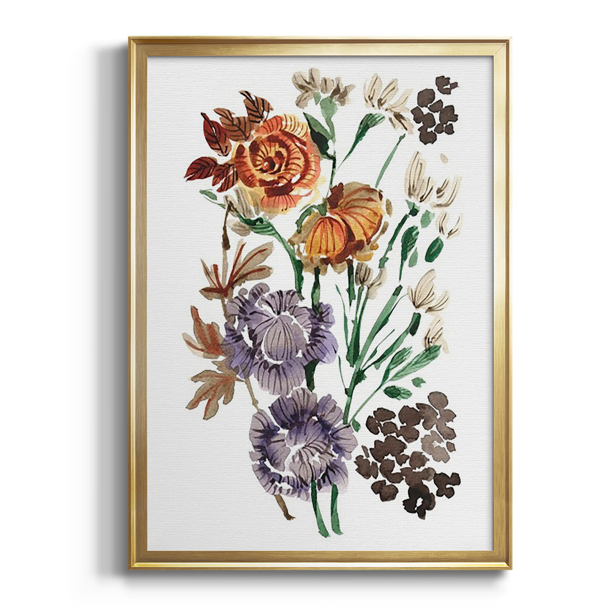 Sepia Botanical Journal I - Modern Framed Canvas Print