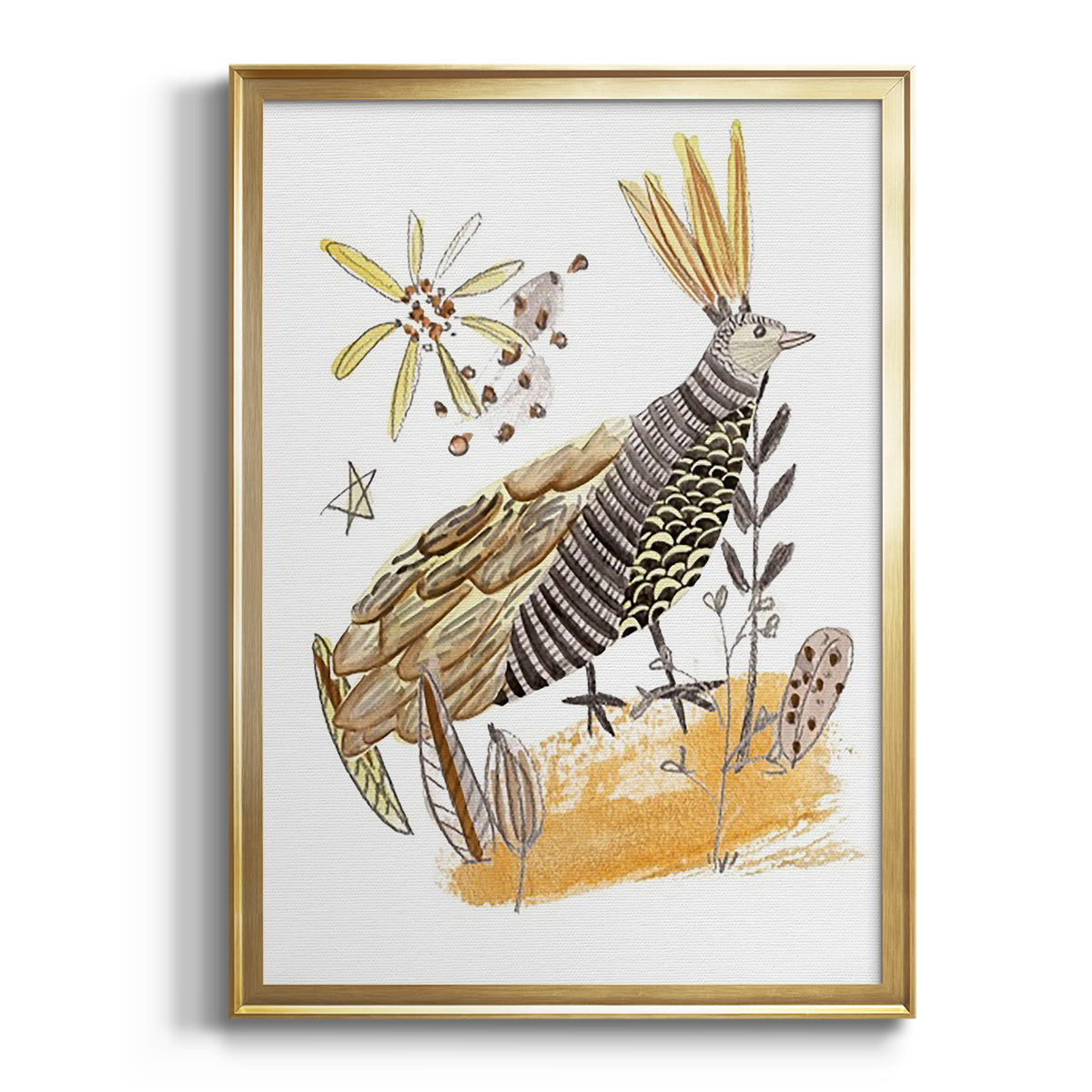 Sepia Botanical Journal I - Modern Framed Canvas Print
