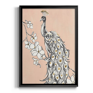 Peacock in Gold II Premium Framed Print - Ready to Hang