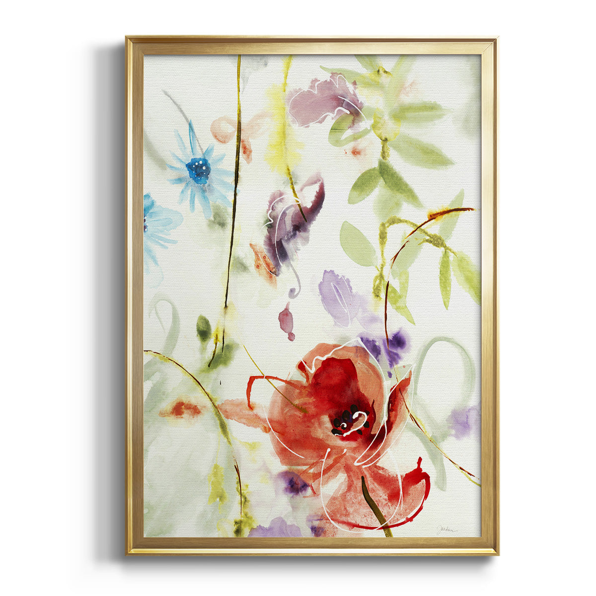 Sepia Botanical Journal I - Modern Framed Canvas Print