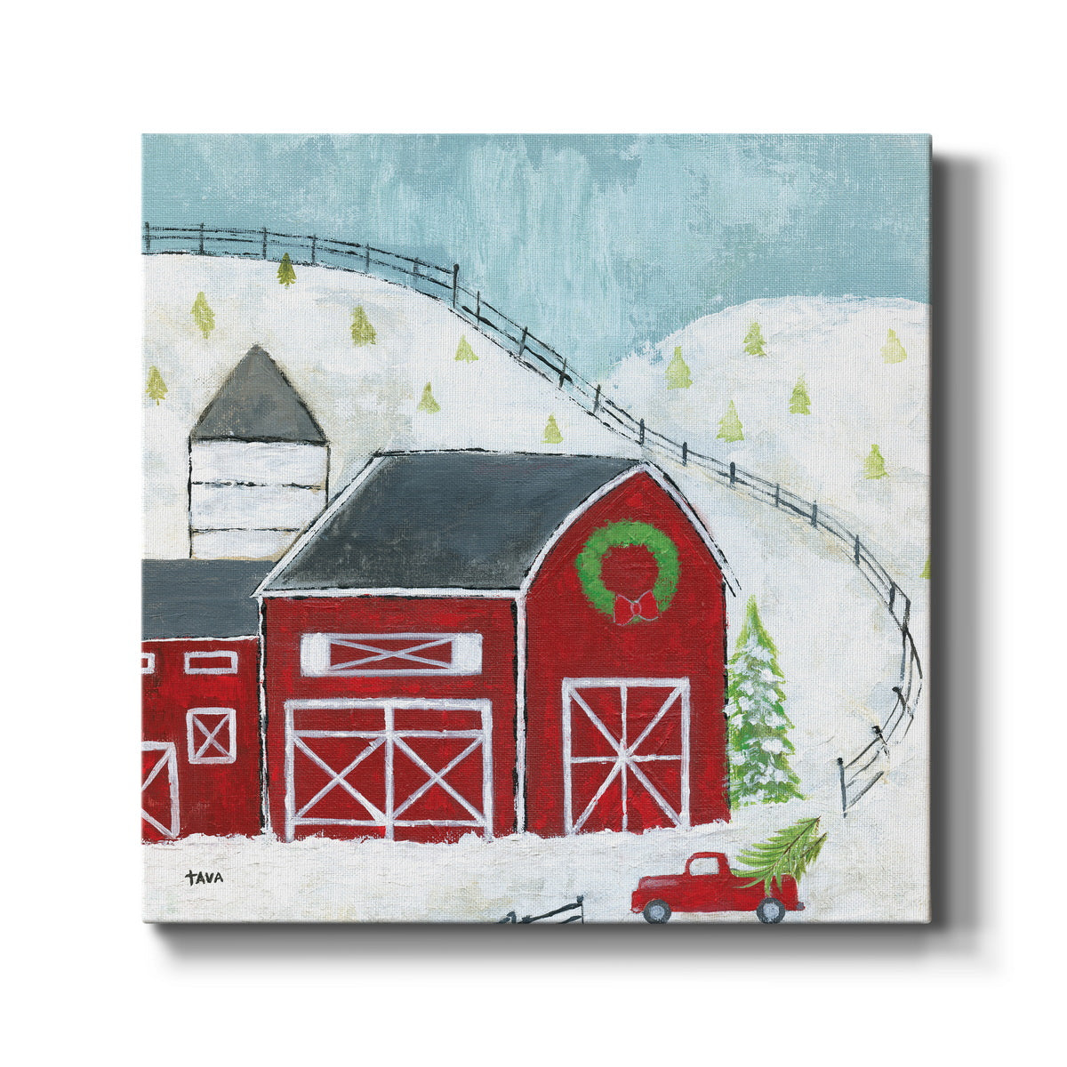 Christmas Barn - Canvas Art Print