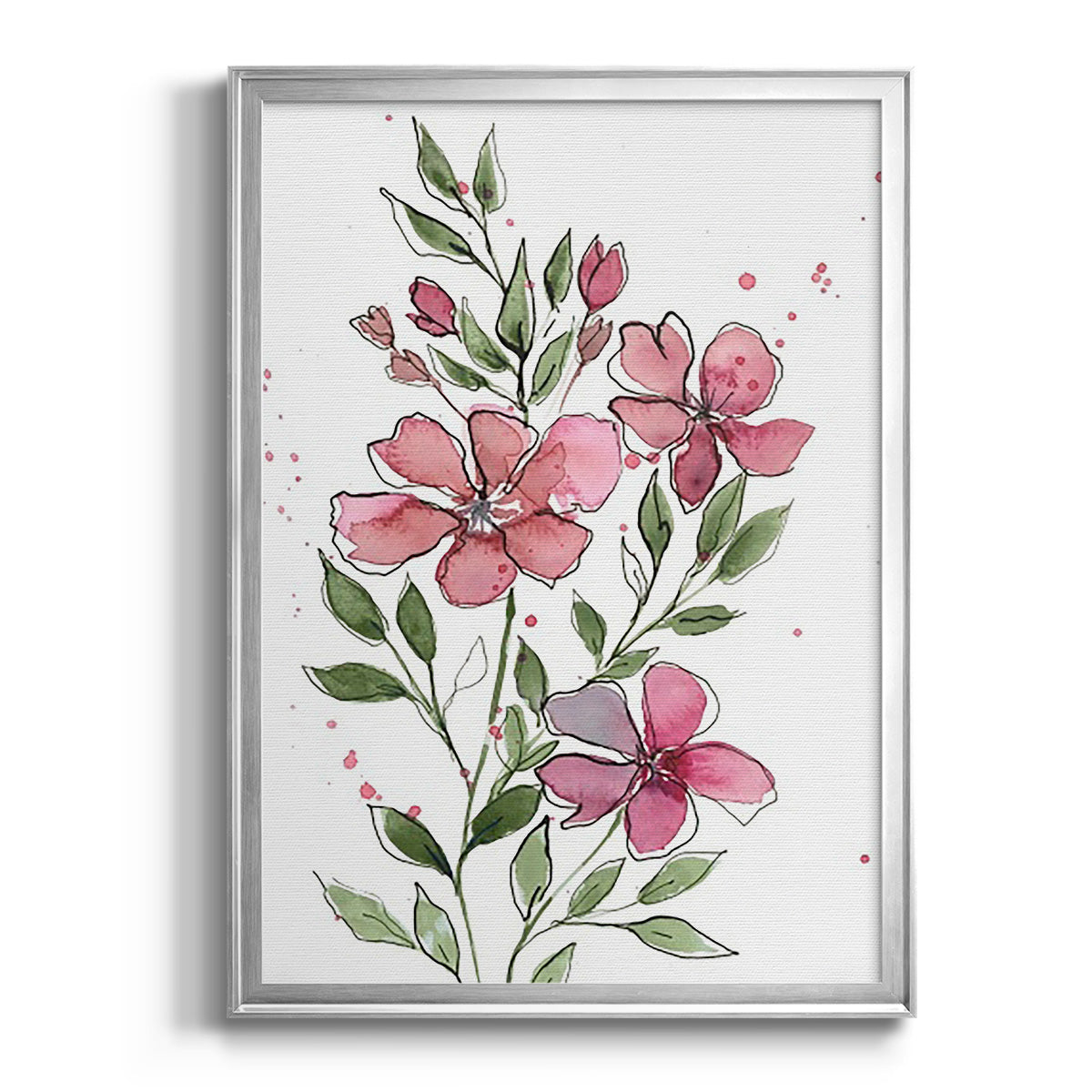 Watercolor Floral Stems I Premium Framed Print - Ready to Hang
