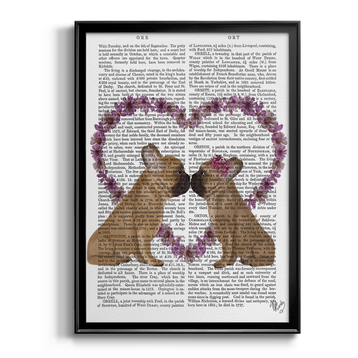 French Kiss and Flower Heart Premium Framed Print - Ready to Hang