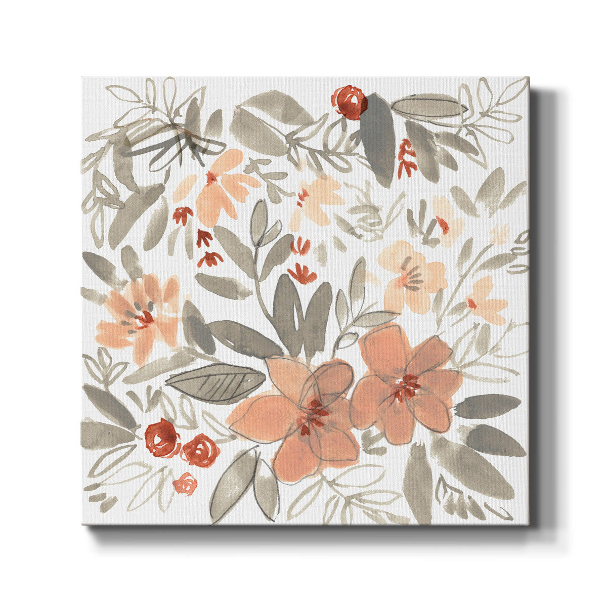 Peach & Rust Blooms II - Canvas Art Print