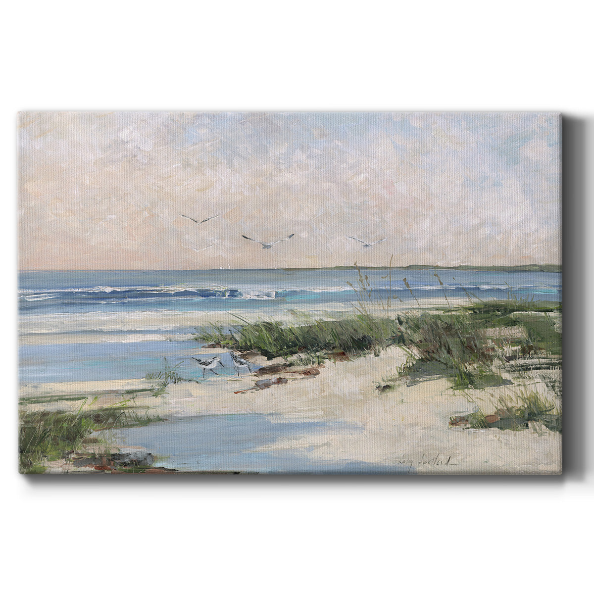 Soft Morning Sea Premium Gallery Wrapped Canvas - Ready to Hang