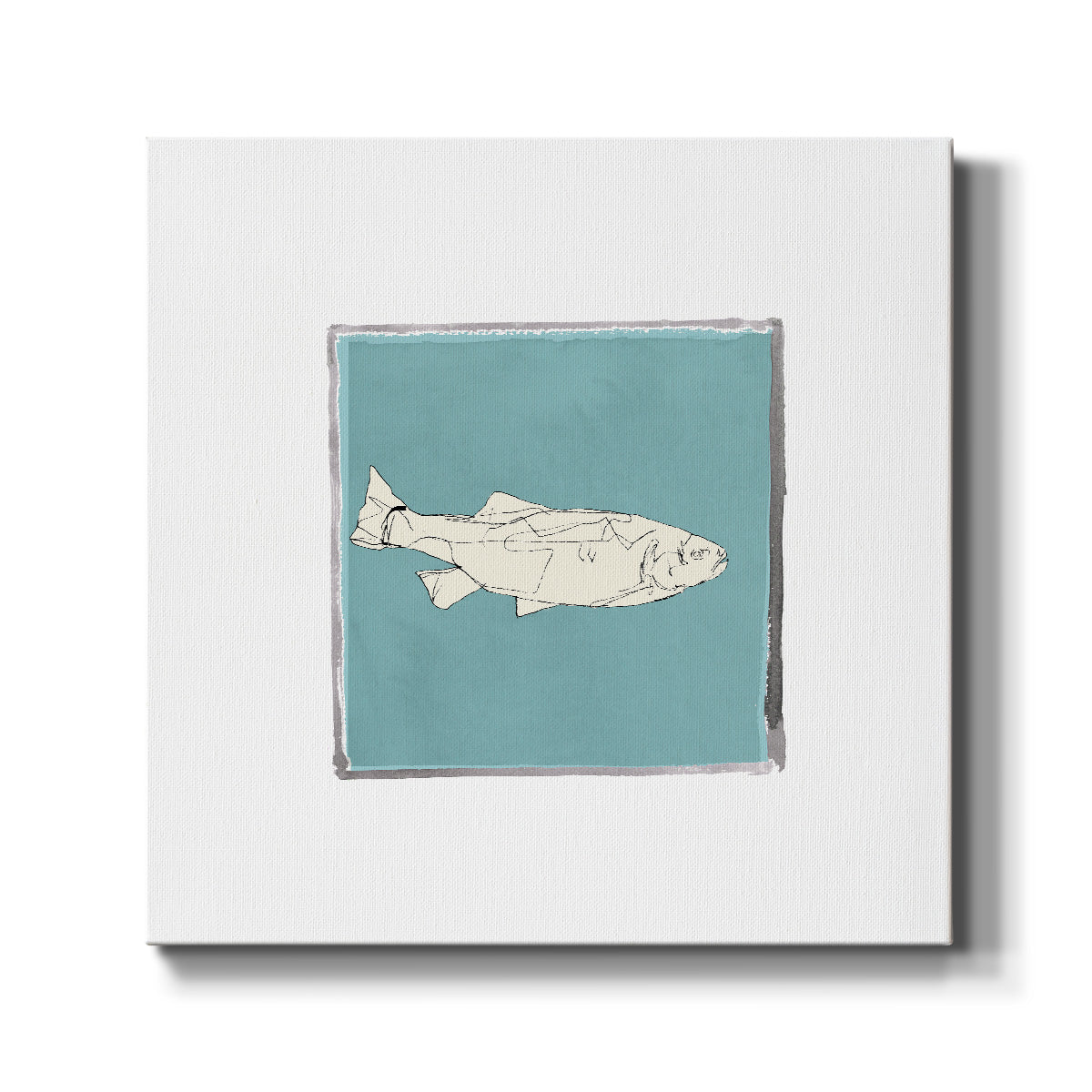Block Print Fish VIII-Premium Gallery Wrapped Canvas - Ready to Hang