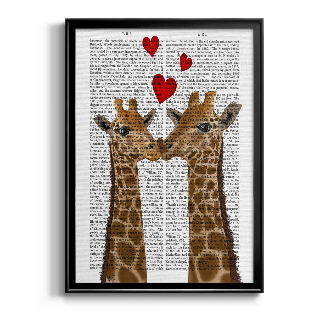 Giraffe Love Premium Framed Print - Ready to Hang