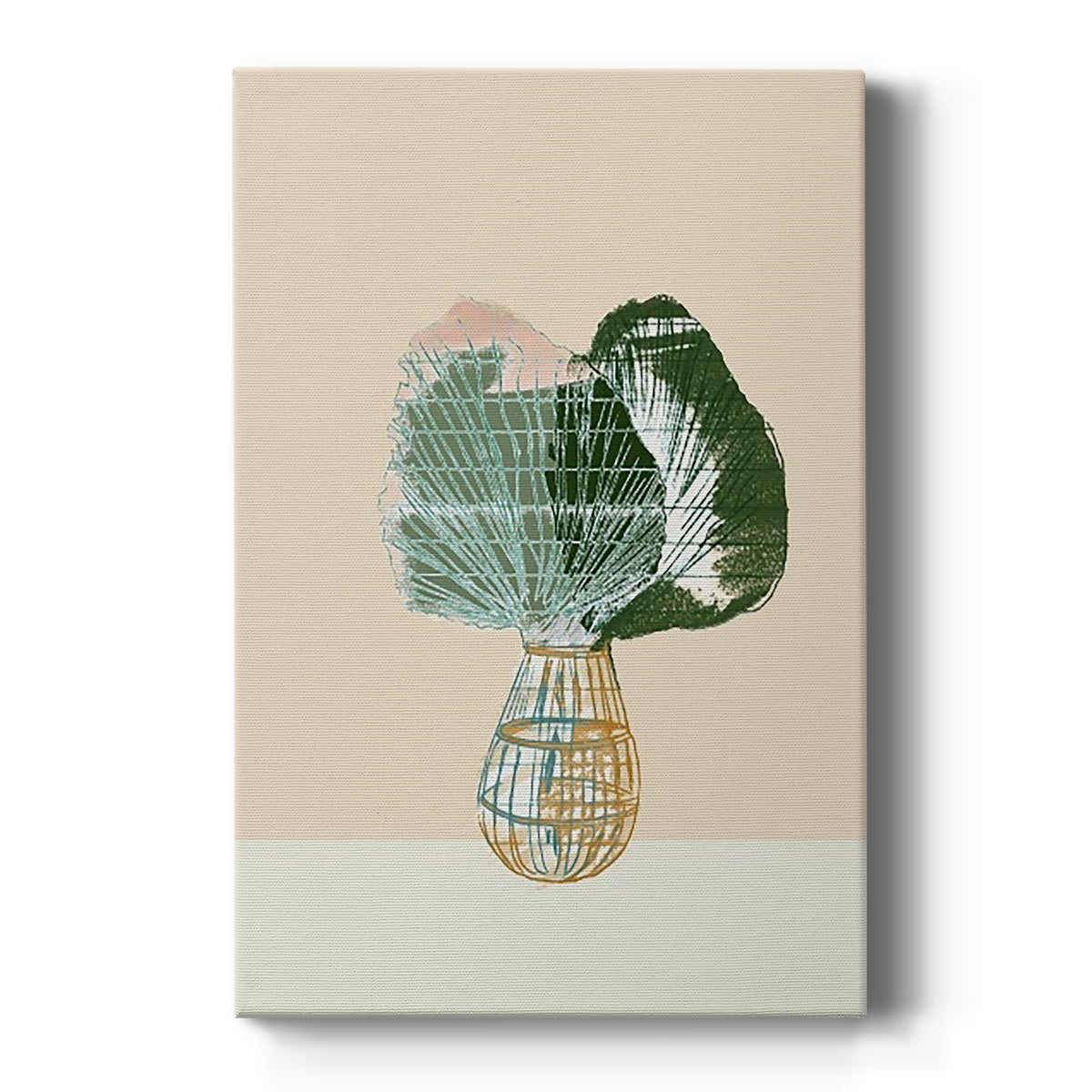 Woven Tropical Leaf II Premium Gallery Wrapped Canvas - Ready to Hang