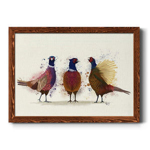 Pheasant Trio-Premium Framed Canvas - Ready to Hang